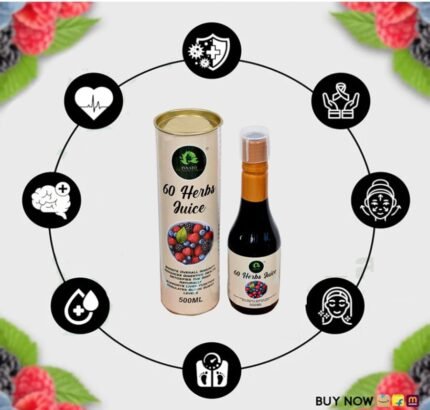 60 Herbs Juice – 500ml | Herbal Multi-Supplement Health Drink with Aloe Vera, Noni, Amla, Ashwagandha, Spirulina, Moringa, Acai Berry & More- (Pack of 1)